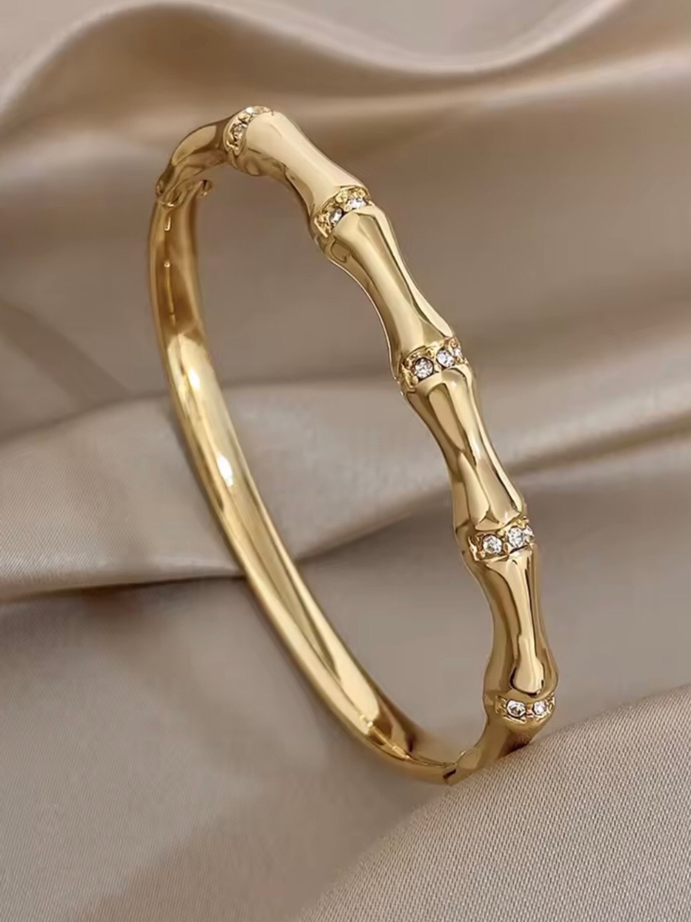 14k Bamboo Bangle - Picture 1 of 11